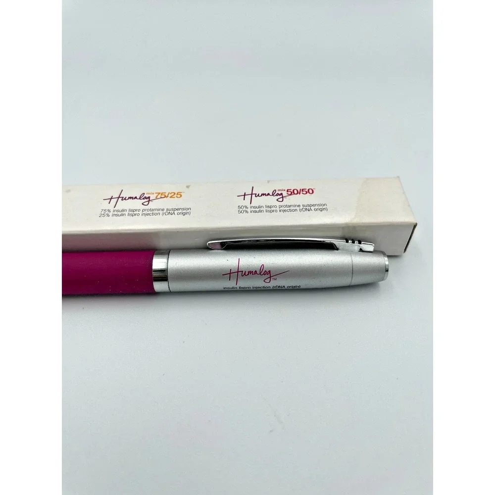 Humalog Heavy Metal Ballpoint Pen Drug Rep Pharma Promo Unused w Original Box